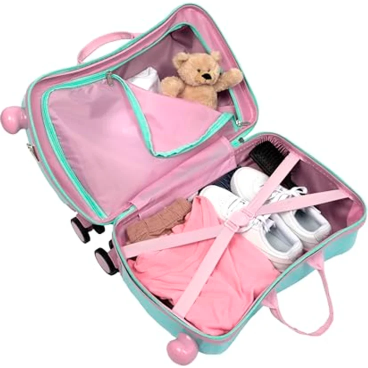UNDERCOVER Peppa Pig Kinderkoffer Ride-on Trolley, 4 Rollen, Sitzgelegenheit und Gepäckorganisation, 47,5 cm – Bild 4