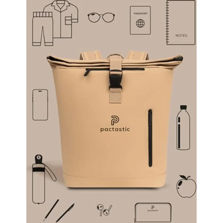 Pactastic Urban Collection Rucksack 45 cm Laptopfach beige – Bild 9