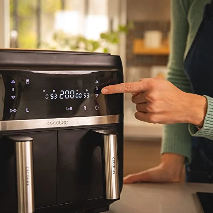 Cecotec Heißluftfritteuse 9 L CecoFry Advance Double. 2850 W, Kompakte, Digitale und ölfreie Diätfritteuse, zwei Körben mit Doppelter Temperatur und PerfectCook-Technologie – Bild 4