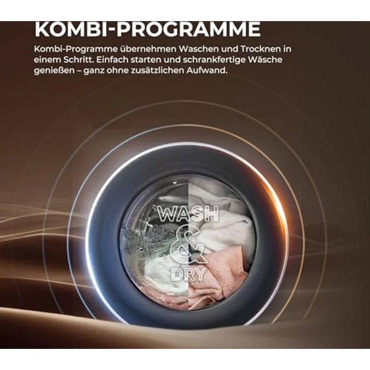 Haier Waschtrockner HWD80-BP14637T, 8 kg Waschen, 5 kg Trocknen, 1400 U/min, Smart AI Automatikprogramm, Weiß – Bild 8