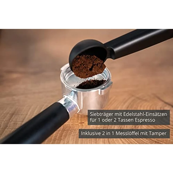Unold Espressomaschine PICCOPRESSO 28636 | Espresso-Siebträgermaschine Edelstahl für 1-2 Tassen Espresso, mit schwenkbarer Milchschaumdüse, Heißwasserfunktion, 0,9 Liter Wassertank, 1150-1360 Watt – Bild 4