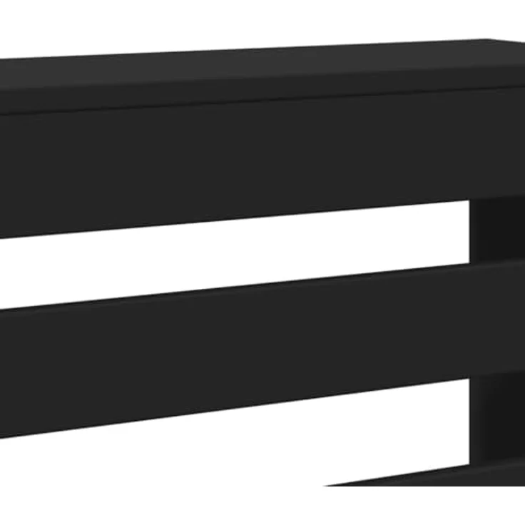 vidaXL Heizkörperverkleidung, Schwarz, Holzwerkstoff, 78x20x82 cm mit modernem Latten-Design – Bild 4