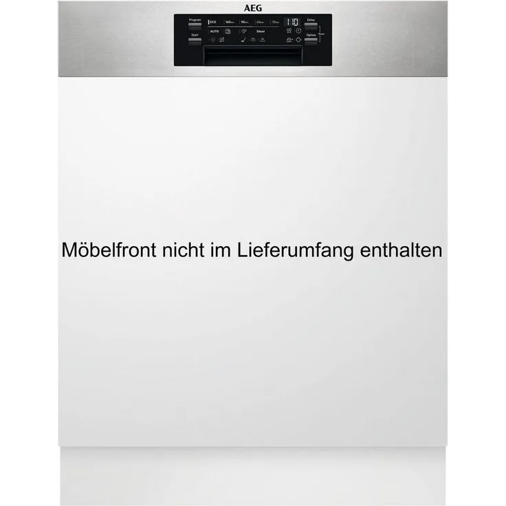 AEG FES7672APM Einbaugeschirrspüler, teilintegrierbar, 14 Maßgedecke, Energieeffizienzklasse A, 43 dB, Besteckschublade, AirDry, AutoSense
