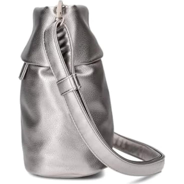 ZWEI Mademoiselle M8 Beuteltasche, Umhängetasche aus pflegeleichtem Kunstleder, Silber, 25 x 10 x 23 cm – Bild 7