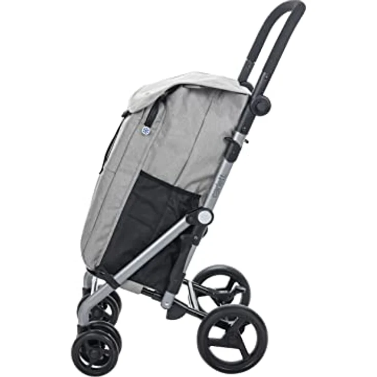 CARLETT | Einkaufstrolley mit 4 Rädern | Lett430 CLASSIC duo | Zusammenklappbarer Einkaufswagen mit großer Kapazität, 25kg, 53L Einkaufstasche, 9L Thermotasche und Rückenfach | Ice Grau – Bild 3