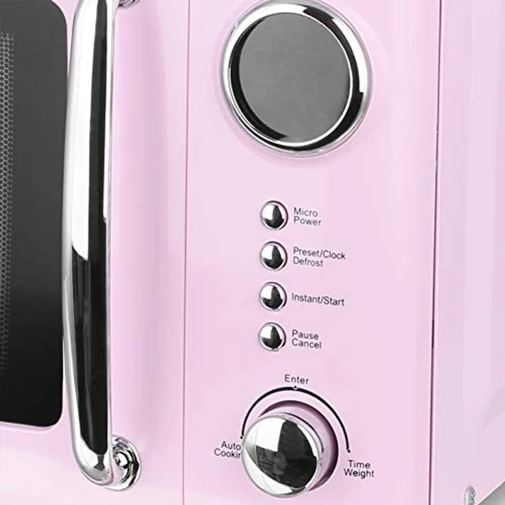 Emerio MW-112141,1 Retro Design, Mikrowelle, Standgerät, 20 Liter Garraum, 700 Watt, rosa – Bild 3