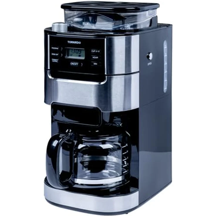 Tornado TCM1025AGS Filterkaffeemaschine Edelstahl Schwarz, Permanentfilter, 1000W, platzsparend – Bild 5