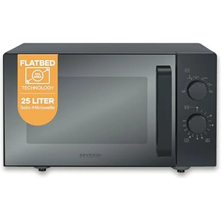 Severin MW 7782 SW, Solo-Mikrowelle mit 25 Litern Garraumvolumen und 800 Watt Leistung, matt schwarz – Bild 2