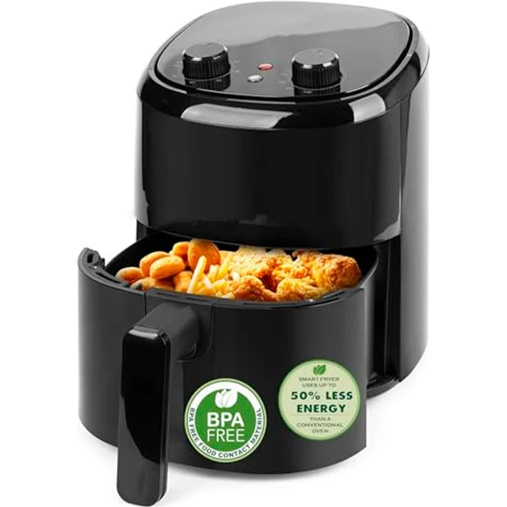 Emerio Heißluftfritteuse AirFryer | 2.2L Volumen für 1 Person oder als Zweitgerät | Frittieren mit heißer Luft ohne Öl | gesünderes Frittieren | Cool Touch | BPA frei | schnelle Aufheizung | 1000W – Bild 1