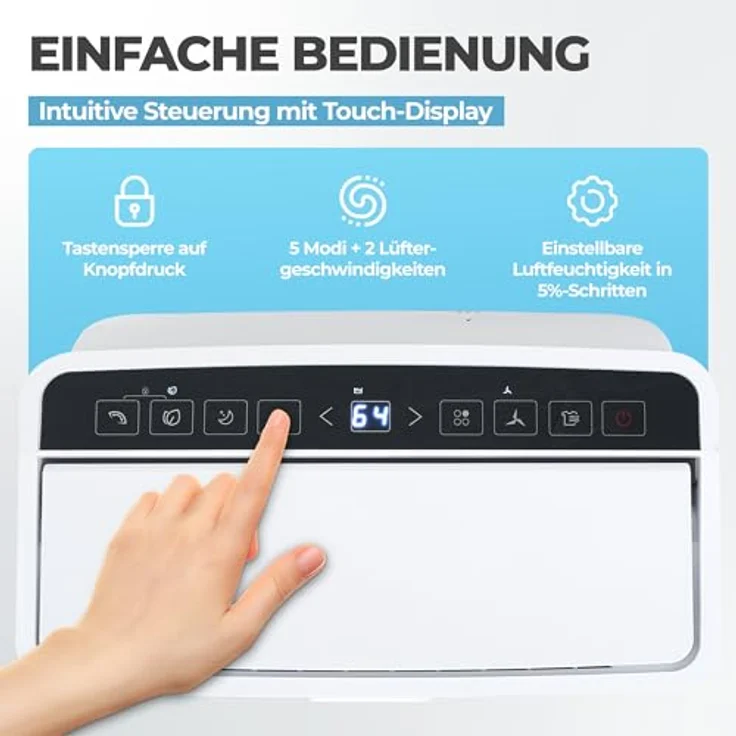 KLAMER Luftentfeuchter elektrisch 25L, 180m³ Luftumwälzung pro Stunde, 440W, App-Steuerung, kompakt und mobil – Bild 4