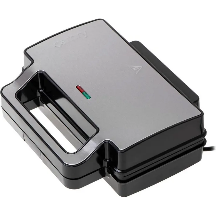 Camry CR 3074 2-in-1 Sandwichmaker und Kontaktgrill, 1400 W, mit austauschbaren Antihaft-Platten, Edelstahl-Bakelit-Gehäuse, schwarz