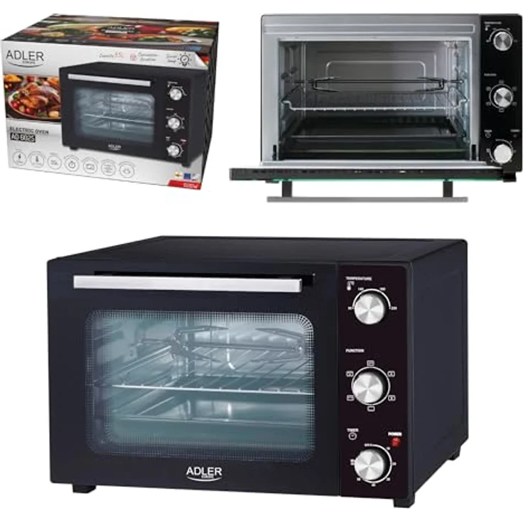 Adler AD 6025, Elektrischer Minibackofen 35L, Schwarz – Bild 10