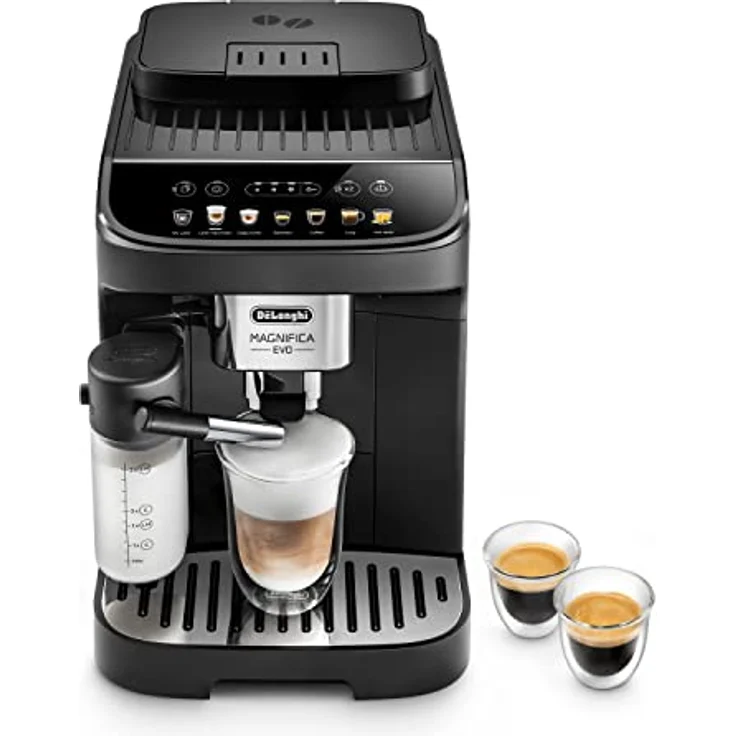 De'Longhi Magnifica Evo ECAM 292.81.B Kaffeevollautomat mit LatteCrema Milchsystem, 7 Direktwahltasten für Cappuccino, Espresso und weitere Kaffeespezialitäten, 2-Tassen-Funktion, Schwarz – Bild 1