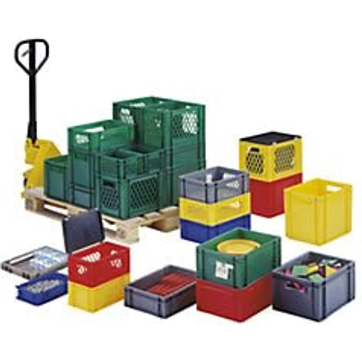 kaiserkraft | Euro-Format-Stapelbehälter | Wände und Boden geschlossen | LxBxH 400 x 300 x 50 mm | grün | VE 5 Stk – Bild 3