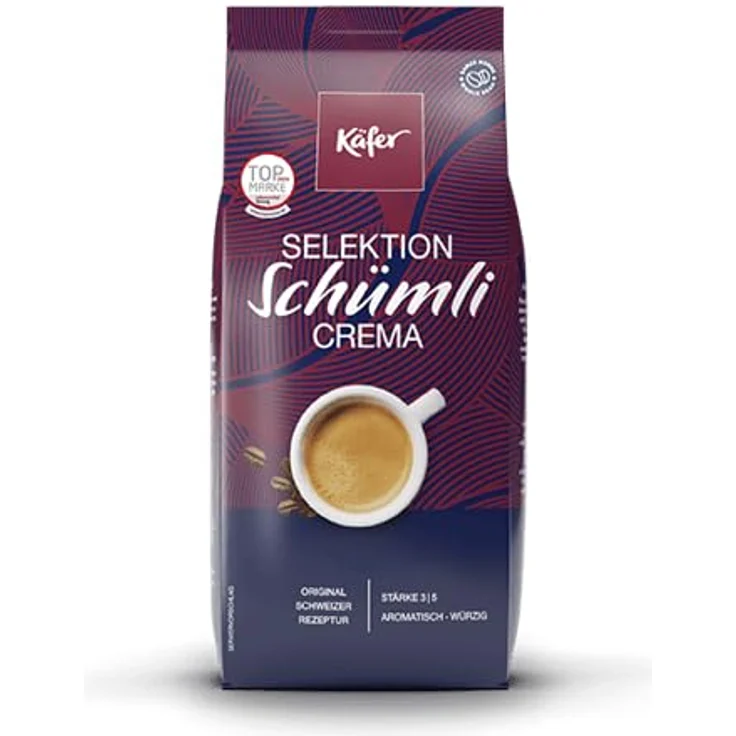 Käfer Selektion Schümli Crema Kaffeebohnen, 1000 g - Mischung aus Arabica- und Robustabohnen, vollmundiger Genuss für Vollautomaten – Bild 2