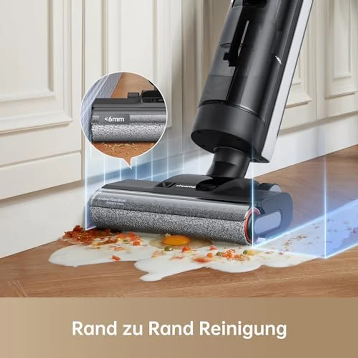 Dreame H12 Dual Nass Trocken Komplett-Staubsauger, 4-in-1 Kabelloser Staubsauger für mehrere Oberflächen, Selbstreinigung in einem Schritt mit Heißlufttrocknung, Reinigung von Kante zu Kante, App – Bild 4