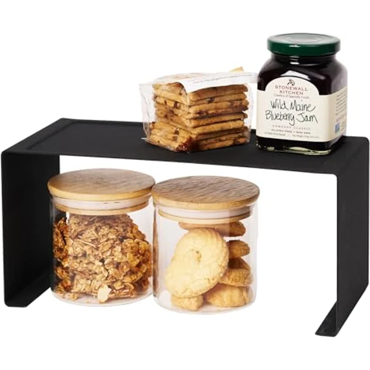 YAMAZAKI Stapelbares Küchenregal – Aufbewahrung Organizer, Maße 30,5 x 14 x 14 cm, Tragfähigkeit 3 kg, platzsparendes Design – Bild 1