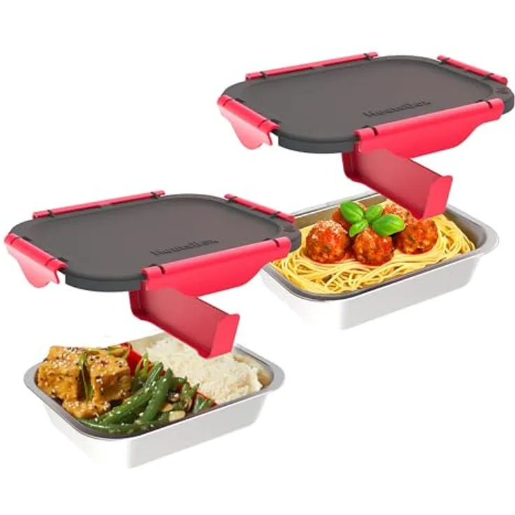 Faitron Lunchbox Inner Dish 2er Set für Heatsbox, Edelstahl, 925 ml, bis zu 200°C, spülmaschinenfest