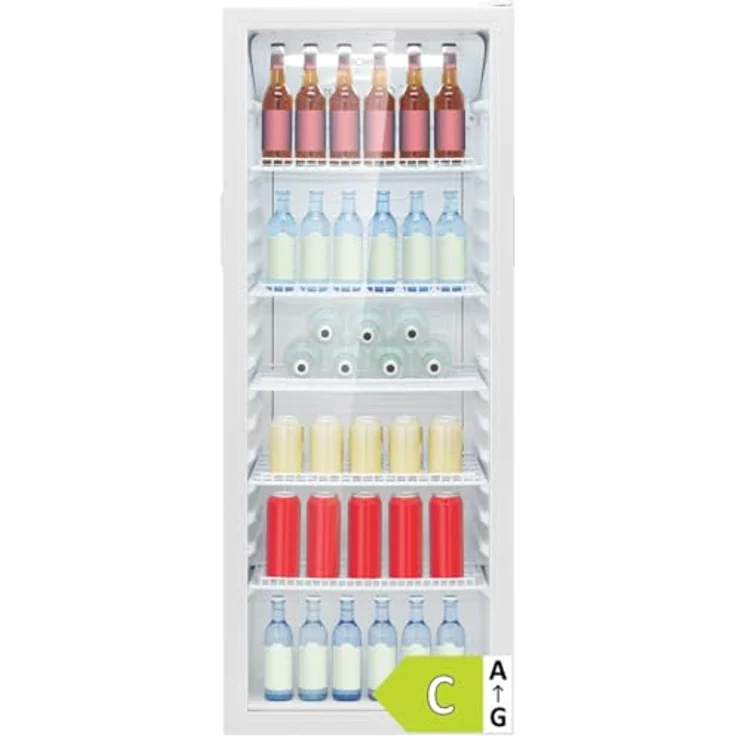 Bomann® KSG 7292, Getränkekühlschrank mit Glastür, 236L, Energieklasse C, MultiAirflow, 5 Gitterablagen, Temperatur 2-12°C, wechselbarer Türanschlag, weiß – Bild 3