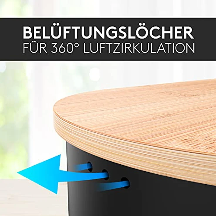 Vezato Brotbox – Nachhaltiger Brotkasten für lange Frische dank spezieller Beschichtung – Extra großer Brotkorb mit Bambusdeckel & Schneidebrett – Nachhaltiger Brotbehälter inkl. Brotsack – Bild 4
