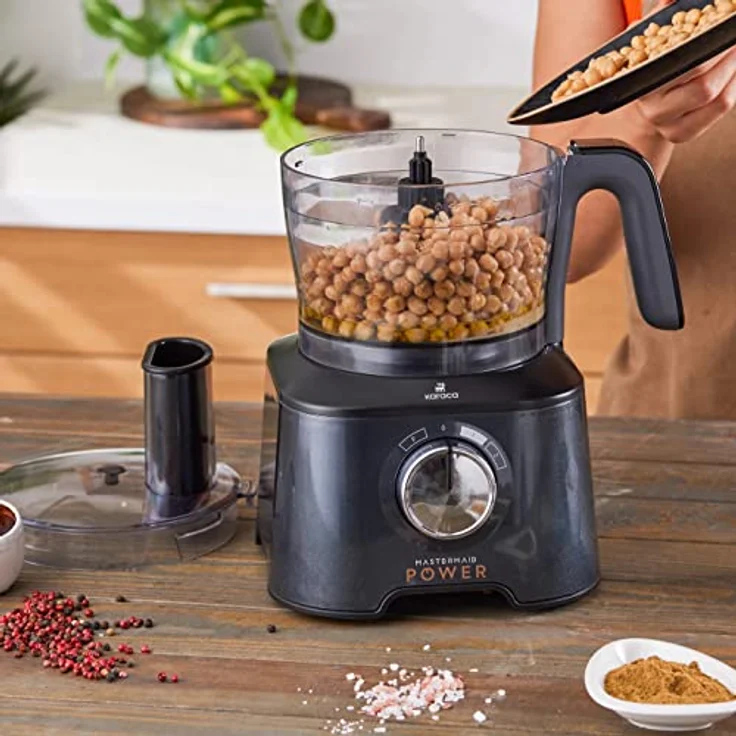 KARACA Mastermaid Power Max 11-in-1 Küchenroboter Schwarz 2500W, 1,5 kg Fassungsvermögen, 1000 ml Mixer, Eiscrush-Funktion – Bild 4