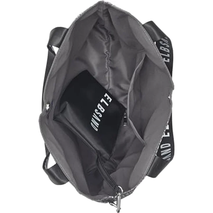 Elbsand Shopper Strandtasche XXL, vegane Handtasche mit Allover-Logoprint und herausnehmbarer Innentasche – Bild 3