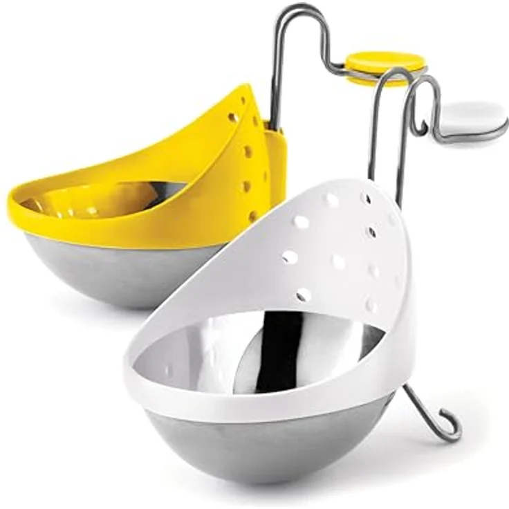 Cuisipro Edelstahl-Eier-Pochierer - gelb-weiß, 2er Set – Bild 2