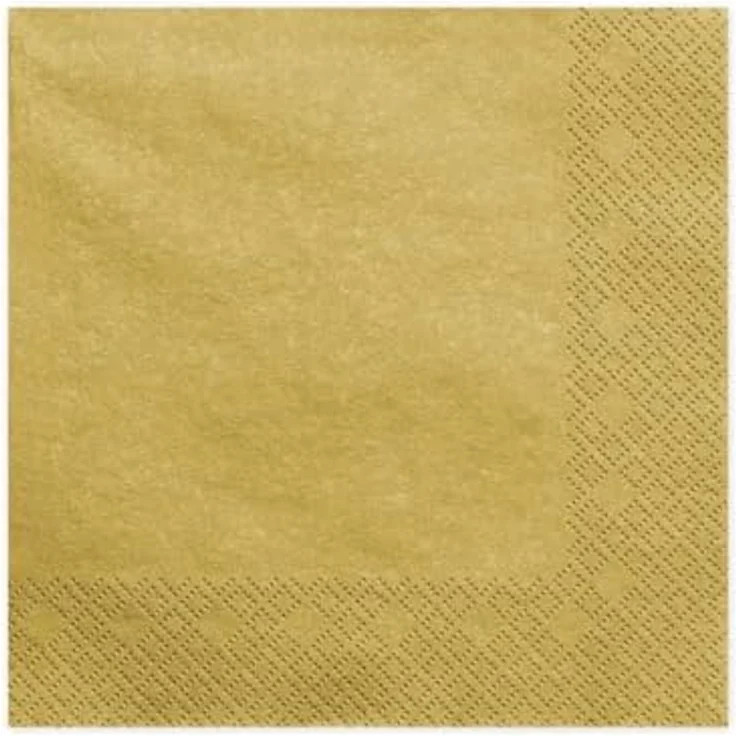 partydeco Papierserviette Uni 40x40cm, 20 Stück, Gold-Metallic – Bild 1