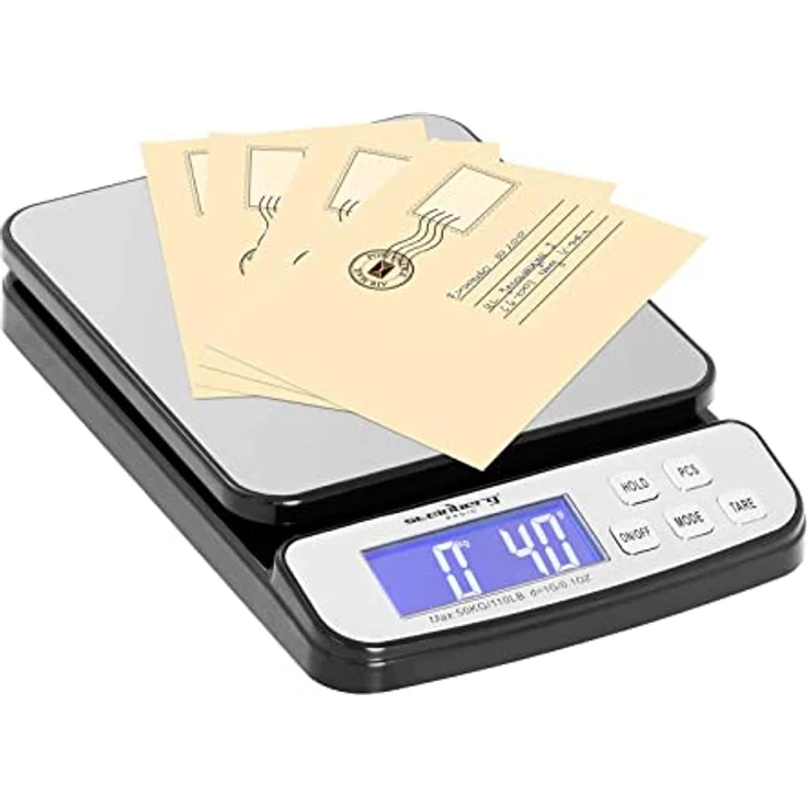 Steinberg Systems Feinwaage Briefwaage Paketwaage Versandwaage LCD Digitalwaage Plattformwaage 50, Edelstahl, 50 kg / 1 g, große Wiegefläche, zahlreiche Funktionen - Preisvergleich – Bild 3