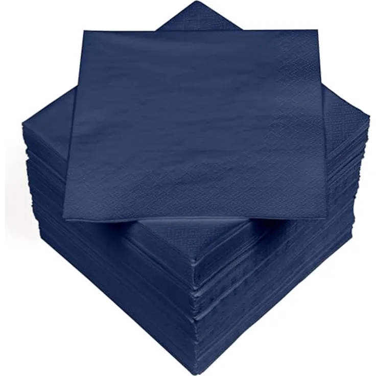 HEKU 100 einfarbige Servietten, dreilagig, 33x33cm, hoch saugfähig, dunkelblau, 5er-Packung für Veranstaltungen & Gastronomie