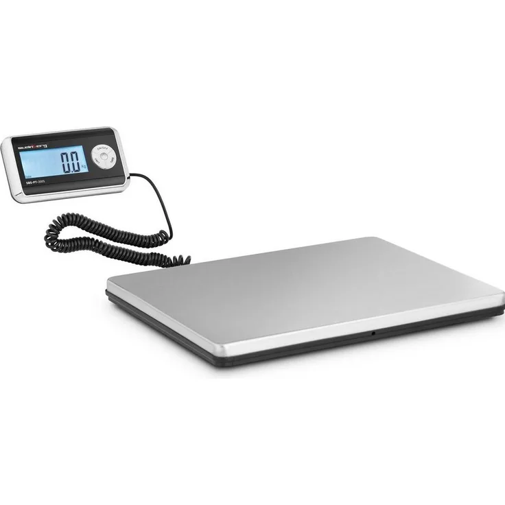 Steinberg Systems Feinwaage Digitale Paketwaage 300, mobile Industriewaage mit Edelstahlwiegefläche, Schwarz