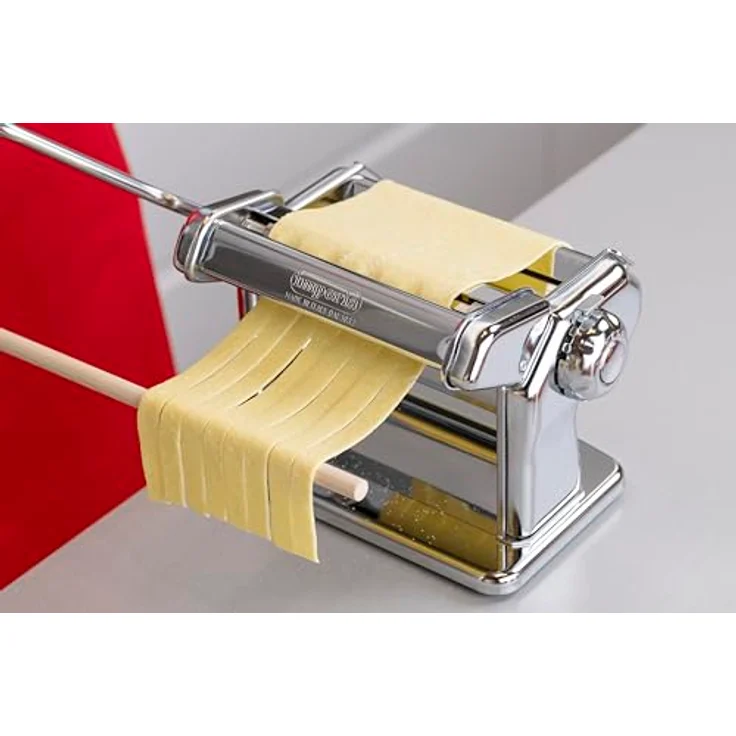 Imperia IPASTA T6,5/12 mm RUVIDA, Pastamaschine in Silber mit sechs Teigstärken und Duplex-Schneidegerät für Tagliatelle und Fettuccine – Bild 2