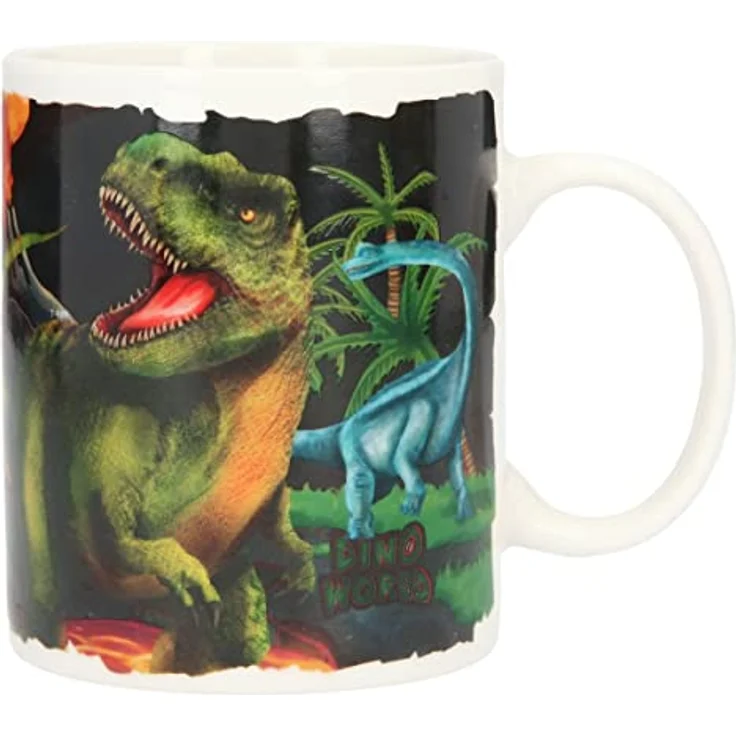 Depesche 12119 Dino World - Magic Tasse in Weiß mit Temperatureffekt und Dinosaurier-Motiven, Trinkbecher mit Henkel aus Porzellan, Füllmenge ca. 320 ml – Bild 2