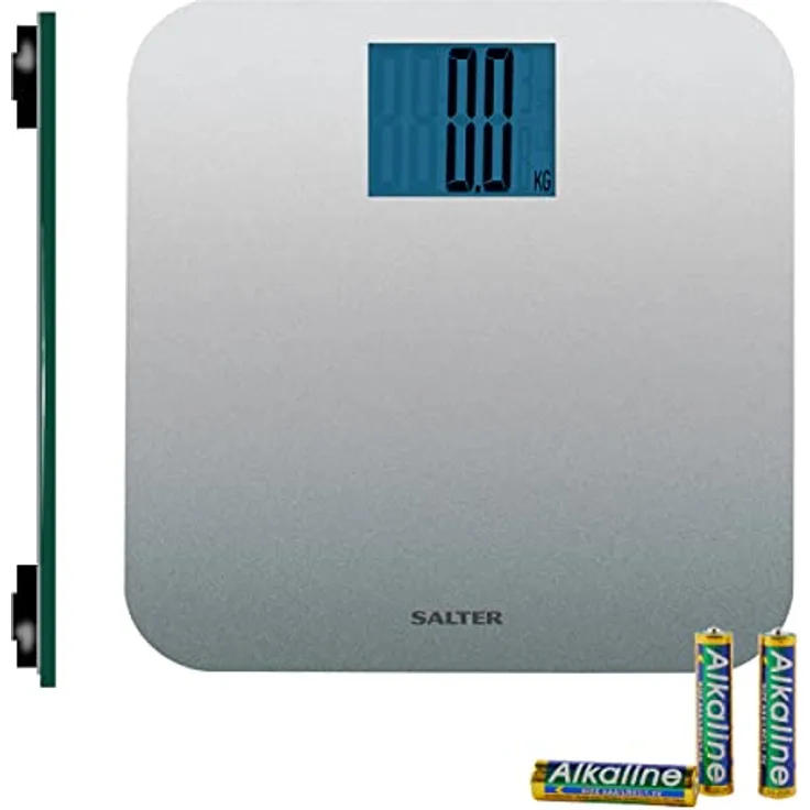 Salter 9075 SVGL3R Premium Max elektronische Waage, max 250kg, besonders große Plattform digitale LCD Personenwaage, Batterien im Lieferumfang enthalten, harter Boden und Teppich Badezimmerwaage
