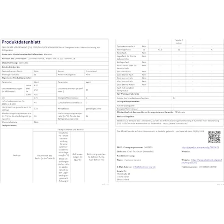 Klarstein Shiraz 14 Slim Uno, Weinkühlschrank für 14 Flaschen, 5 - 18 °C, Touch-Control, kompakt, verchromte Regale – Bild 9