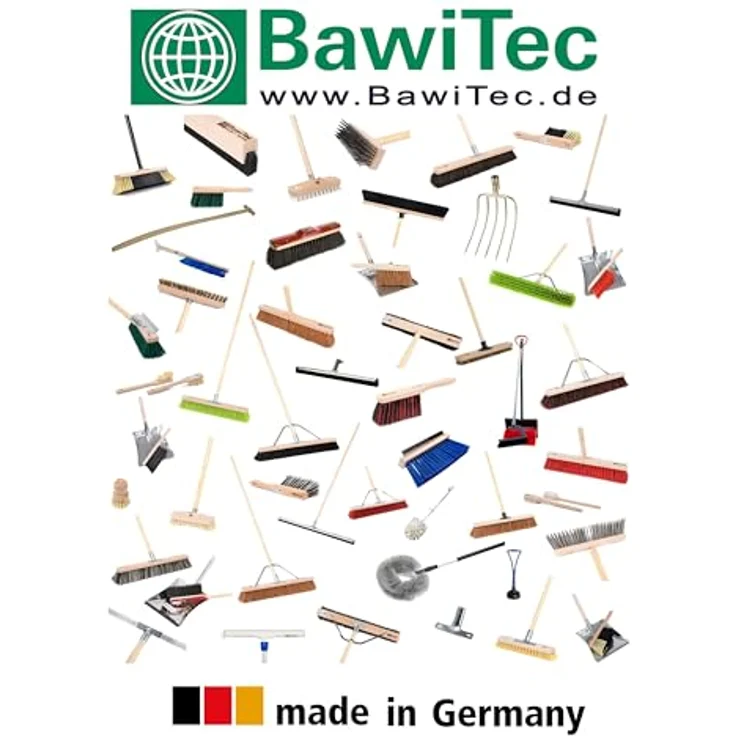 BawiTec Kehrgarnitur 2-teiliges Set, Handfeger mit robusten Borsten für Innen- und Außenbereich, Kehrschaufel mit Holzgriff – Bild 5