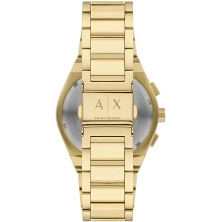 Armani Exchange Herren Analog Quarz Uhr mit Edelstahl Armband AX4180, Goldschwarz, Chronograph-Analoganzeige, wasserdicht bis 50 m – Bild 5