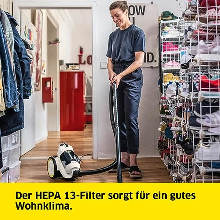 Kärcher Staubsauger VC 3 (beutellos, transparenter und auswaschbarer Schmutzbehälter, Komfortausstattung, hocheffizienter Hepa-Filter, filtert allergieauslösende Partikel, 700 Watt) – Bild 5