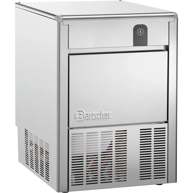 Bartscher Eiswürfelbereiter Q 46, geräuscharmer Betrieb mit Paddelsystem und Verdampfer, Edelstahl
