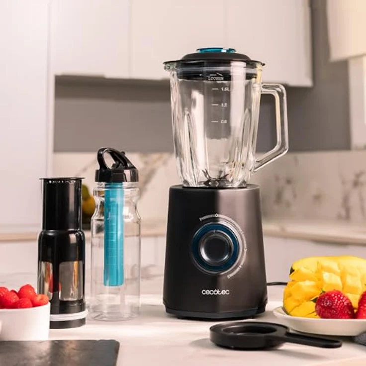 Cecotec Standmixer Power Black Titanium 2300MAX, 2300W, 1,5L, 5 Geschwindigkeiten, 6 Klingen mit schwarzer Titanbeschichtung, hitzebeständiger Krug – Bild 4