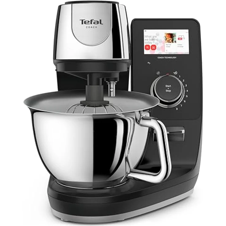 Tefal I-Coach Touch +, Küchenmaschine mit integrierter Waage, 25 Automatikprogrammen, 5,5-Liter-Schüssel, WiFi-Verbindung, 4,3'' Touchscreen, 1200 Watt, Schwarz, QB960DF0 – Bild 2