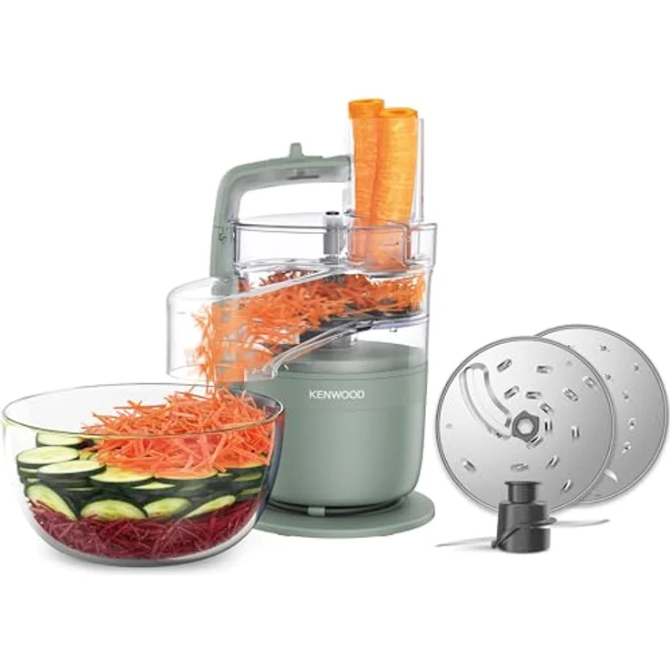 KENWOOD FDP23.140RD Multipro Go, Kompakt-Küchenmaschine mit 900W, 1,3 l Behälter, Rot, zum Schneiden, Reiben, Pürieren & Teig Kneten – Bild 1