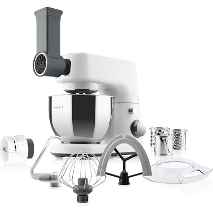 ETA Küchenmaschine Mezo III Bravo Vollmetall 1000 W 6 Geschwindigkeiten 4 l - Edelstahl Schüssel Planetenrührsystem - PAUSE-Taste - Geschwindigkeitsregelung - reiches Zubehör