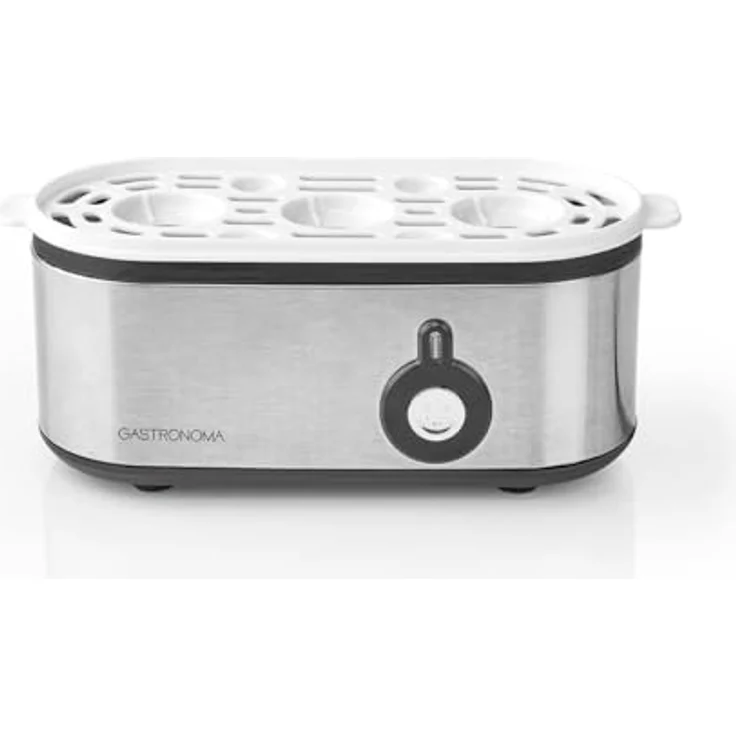 Gastronoma Eierkocher 3 Eier, Edelstahl Egg Cooker mit Timer und kompakt Design, Silber – Bild 4