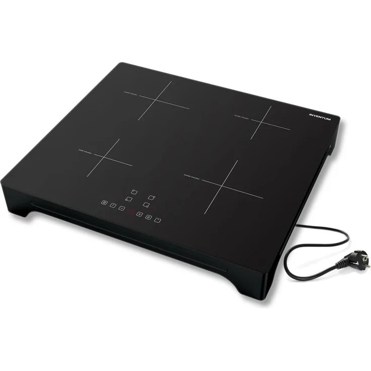 Inventum VKI6010ZWA, Induktionskochplatte in Schwarz, 2 Kochzonen, 3500 Watt, Touch-Steuerung mit LED-Display