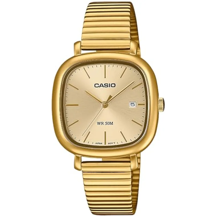 CASIO TIMELESS COLLECTION Quarzuhr LTP-B166G-9AVEF, Damenuhr/Herrenuhr mit Edelstahlarmband, analog, Tag, goldfarben