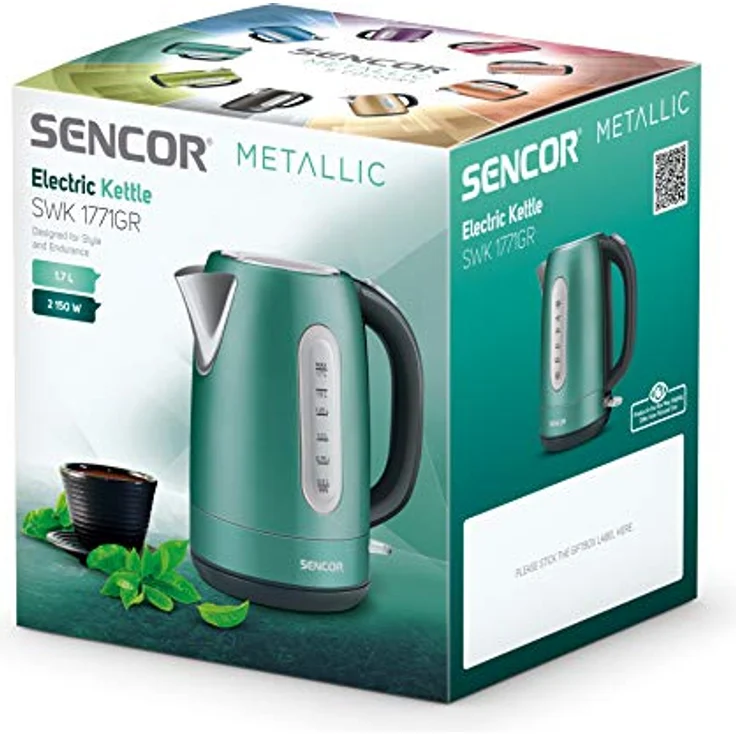 SENCOR SWK 1771GR Wasserkocher aus Edelstahl mit abnembarem Filter (2150 Watt, Volumen 1,7 L) metalic grün – Bild 10