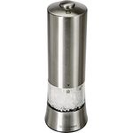 Zassenhaus Salz und Pfeffermühle Elektrisch GERA | Keramikmahlwerk | | rostfreier Edelstahl | präzise einstellbarer Mahlgrad | inkl. Salzfüllung und Batterien | Gewürzmühle | Ø 6 x 20 cm