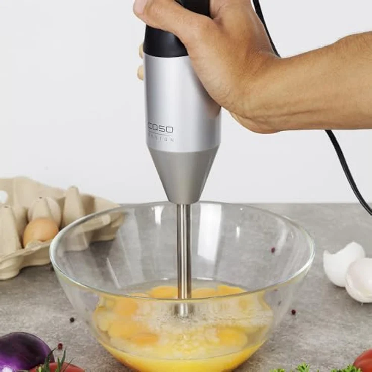 CASO HB 2200 Pro - Design Stabmixer - kraftvoller Mixer zum Mixen, Rühren, Quirlen, Pürieren, Zerkleinern, Leistungsstarke 22.000 U-min, inkl. Zubehör – Bild 6