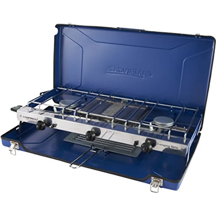 Campingaz Zweiflammkocher Camping Vario Fold, zum Kochen und Überbacken, klappbar, Art. 2000028967, blau – Bild 3
